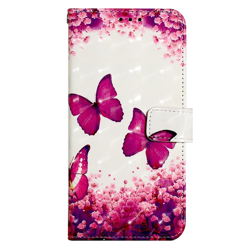 EIDERWOOD Motorola Moto G Play (2024) Læder Flip Cover m. Motiv, Pung & Strop - Sommerfugle
