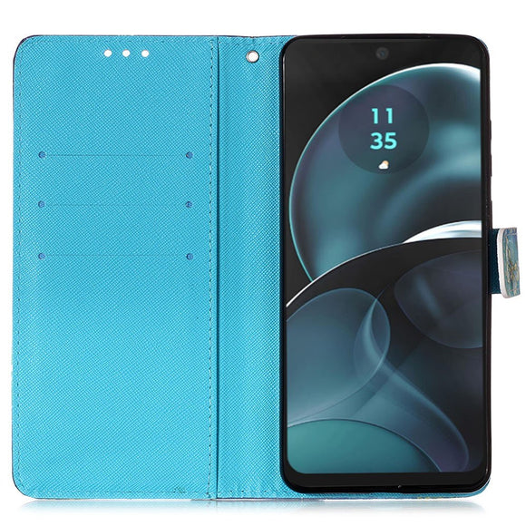 EIDERWOOD Motorola Moto G Play (2024) Læder Flip Cover m. Motiv, Pung & Strop - Ugle