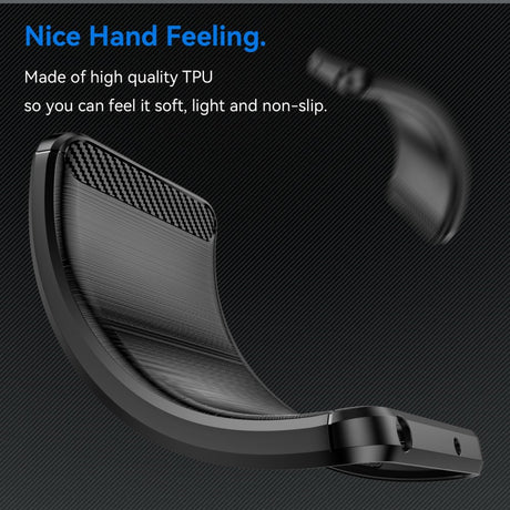 EIDERWOOD Honor X7b / 90 Smart Brushed Carbon Fiber Fleksibelt Plastik Cover - Sort