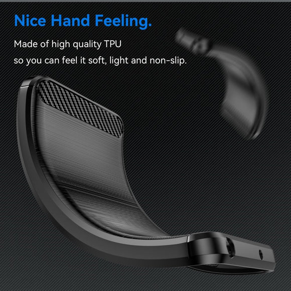 EIDERWOOD Honor X7b / 90 Smart Brushed Carbon Fiber Fleksibelt Plastik Cover - Sort