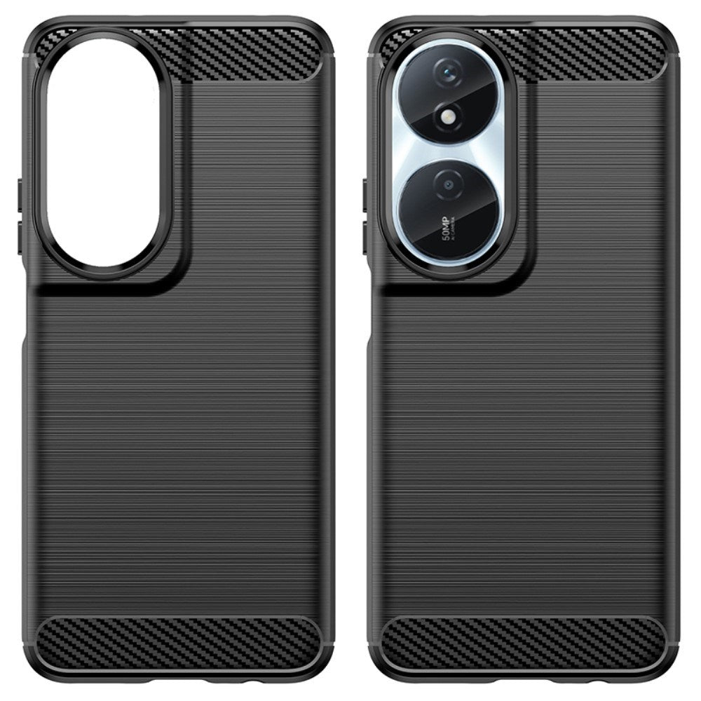EIDERWOOD Honor X7b / 90 Smart Brushed Carbon Fiber Fleksibelt Plastik Cover - Sort
