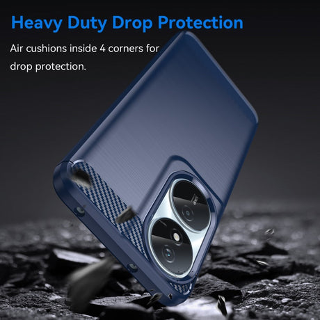 EIDERWOOD Honor X7b / 90 Smart Brushed Carbon Fiber Fleksibelt Plastik Cover - Blå
