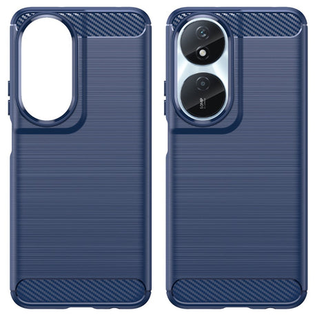EIDERWOOD Honor X7b / 90 Smart Brushed Carbon Fiber Fleksibelt Plastik Cover - Blå