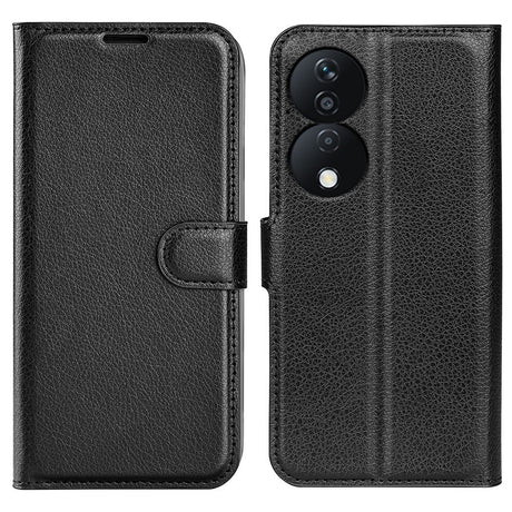 EIDERWOOD Honor X7b / 90 Smart Kunstlæder Flip Cover m. Kortholder & Ståfunktion - Sort