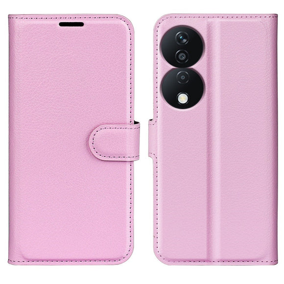 EIDERWOOD Honor X7b / 90 Smart Kunstlæder Flip Cover m. Kortholder & Ståfunktion - Lyserød