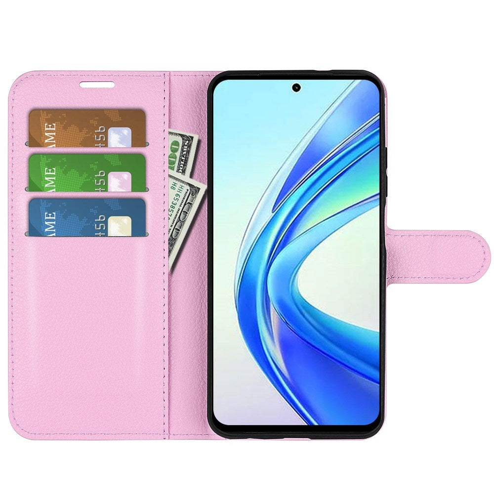 EIDERWOOD Honor X7b / 90 Smart Kunstlæder Flip Cover m. Kortholder & Ståfunktion - Lyserød
