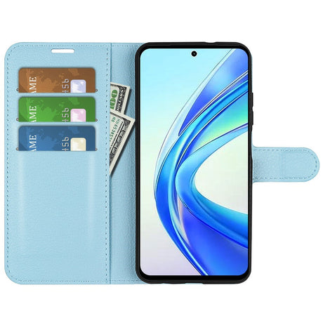 EIDERWOOD Honor X7b / 90 Smart Kunstlæder Flip Cover m. Kortholder & Ståfunktion - Blå