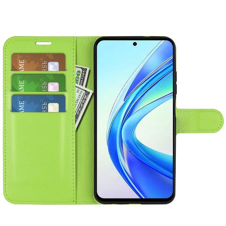 EIDERWOOD Honor X7b / 90 Smart Kunstlæder Flip Cover m. Kortholder & Ståfunktion - Grøn