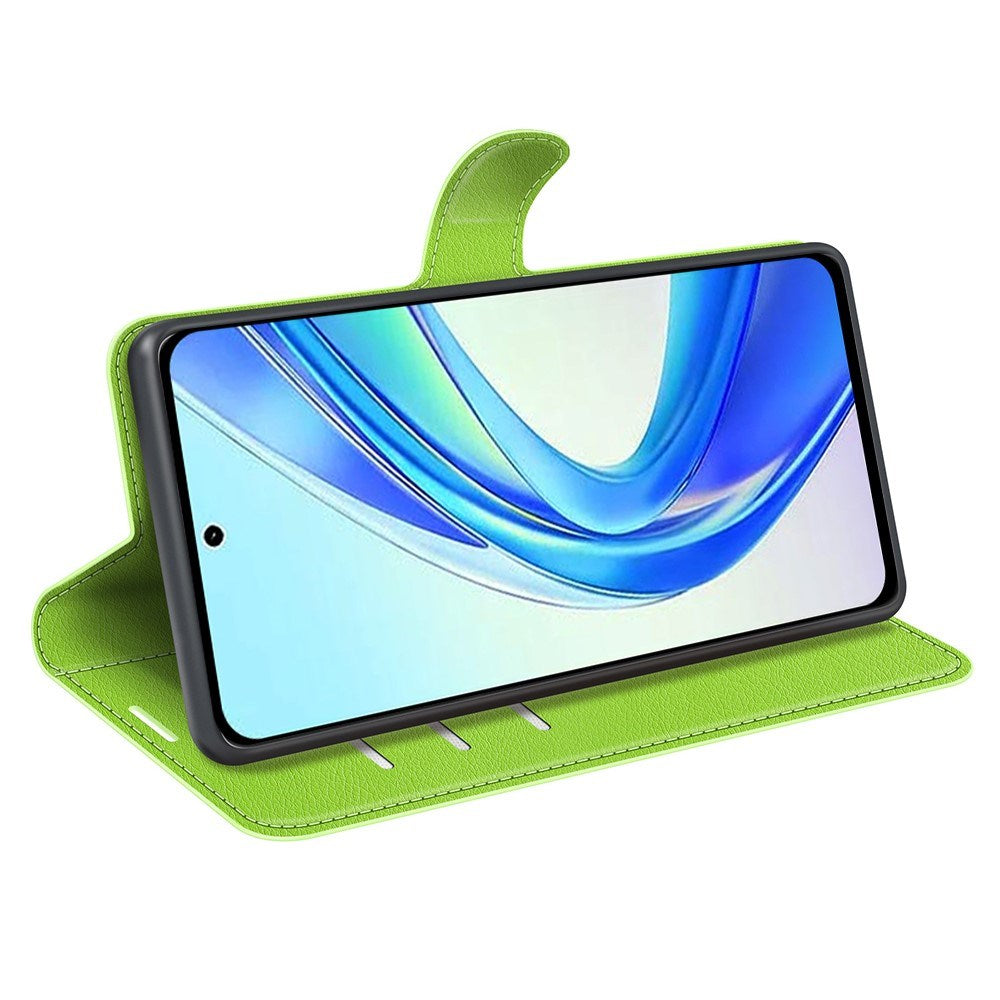 EIDERWOOD Honor X7b / 90 Smart Kunstlæder Flip Cover m. Kortholder & Ståfunktion - Grøn