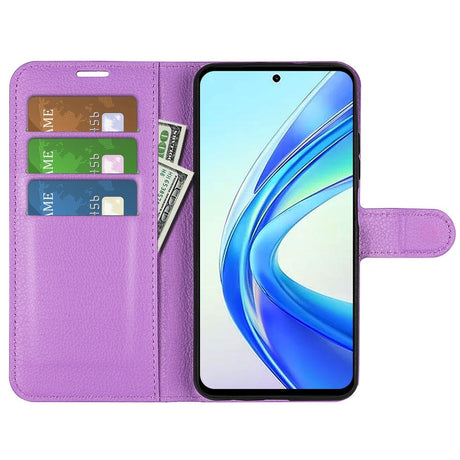 EIDERWOOD Honor X7b / 90 Smart Kunstlæder Flip Cover m. Kortholder & Ståfunktion - Lilla