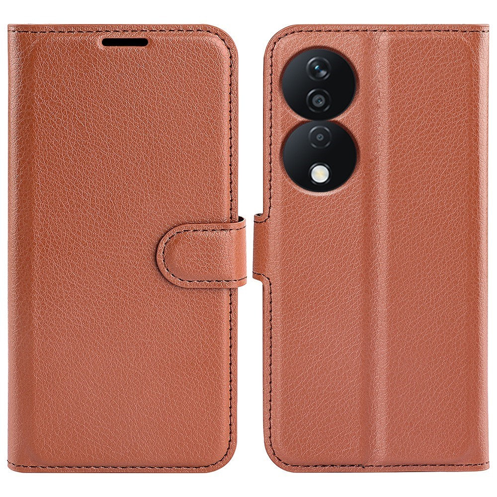 EIDERWOOD Honor X7b / 90 Smart Kunstlæder Flip Cover m. Kortholder & Ståfunktion - Brun