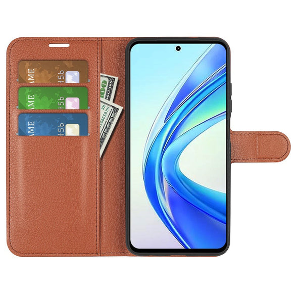 EIDERWOOD Honor X7b / 90 Smart Kunstlæder Flip Cover m. Kortholder & Ståfunktion - Brun