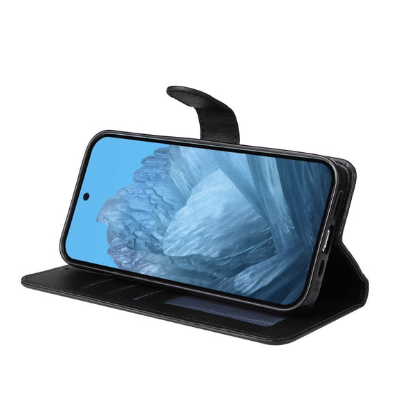 EIDERWOOD Google Pixel 10 / 10 Pro / 9 / 9 Pro Kunstlæder Cover m. Kortholder & Strop - Sort