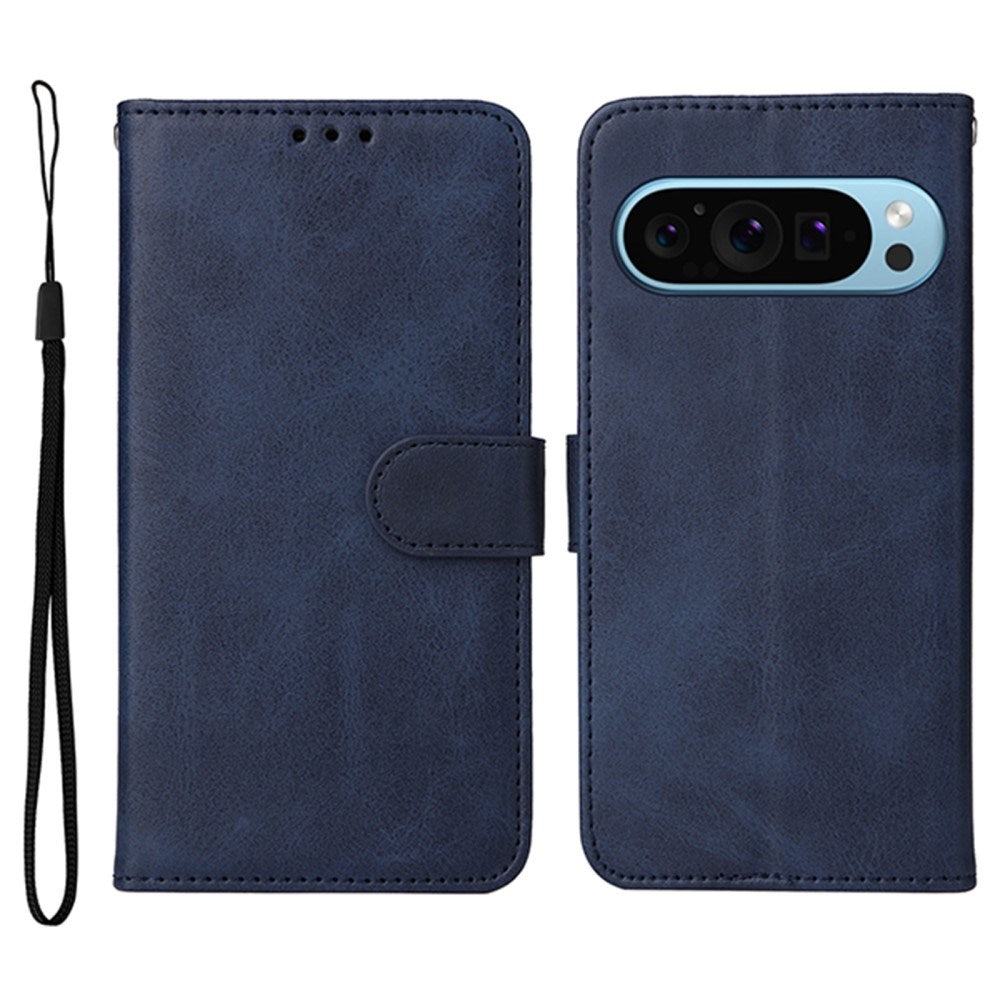 EIDERWOOD Google Pixel 10 / 10 Pro / 9 / 9 Pro Kunstlæder Cover m. Kortholder & Strop - Blå