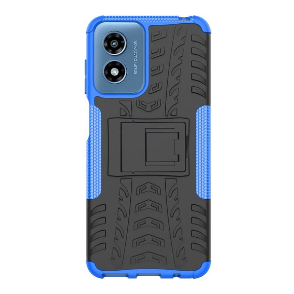 EIDERWOOD Motorola Moto G Play (2024) Hybrid Håndværker Cover m. Kickstand - Sort / Blå
