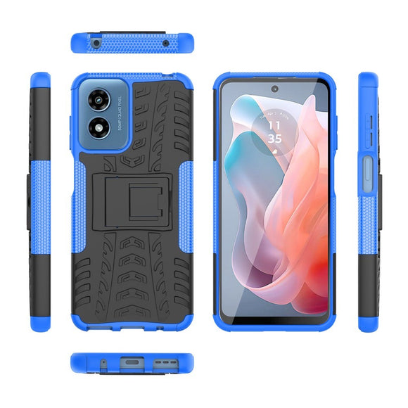 EIDERWOOD Motorola Moto G Play (2024) Hybrid Håndværker Cover m. Kickstand - Sort / Blå