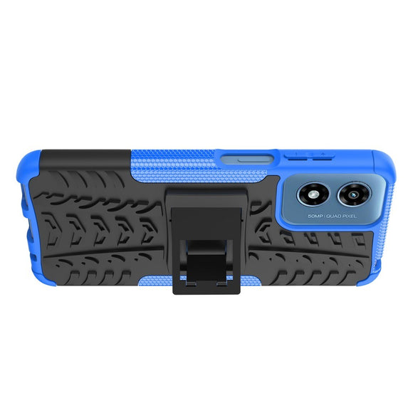 EIDERWOOD Motorola Moto G Play (2024) Hybrid Håndværker Cover m. Kickstand - Sort / Blå