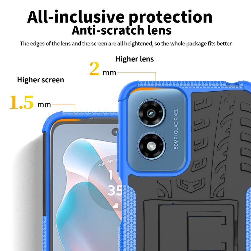 EIDERWOOD Motorola Moto G Play (2024) Hybrid Håndværker Cover m. Kickstand - Sort / Blå
