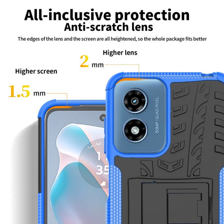 EIDERWOOD Motorola Moto G Play (2024) Hybrid Håndværker Cover m. Kickstand - Sort / Blå