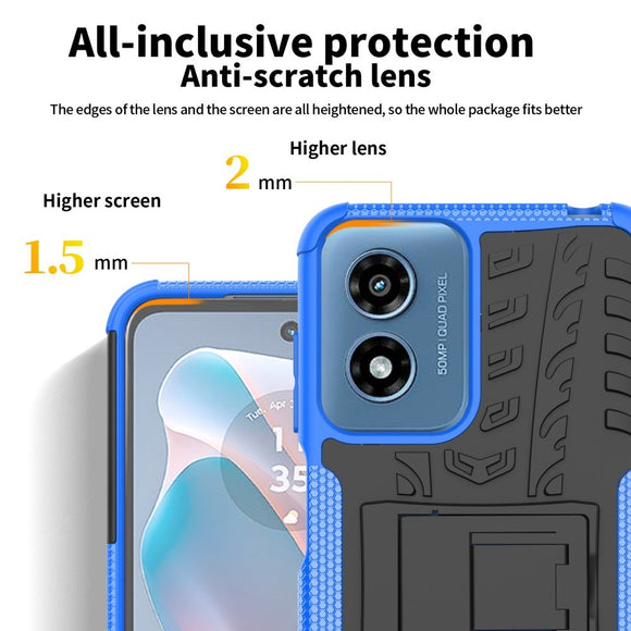 EIDERWOOD Motorola Moto G Play (2024) Hybrid Håndværker Cover m. Kickstand - Sort / Blå
