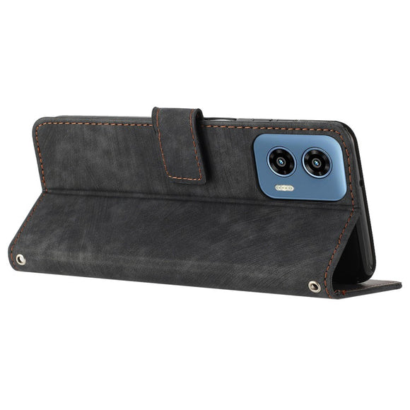 EIDERWOOD Motorola Moto G Play 5G (2024) Læder Cover m. Pung og Strop - Sort