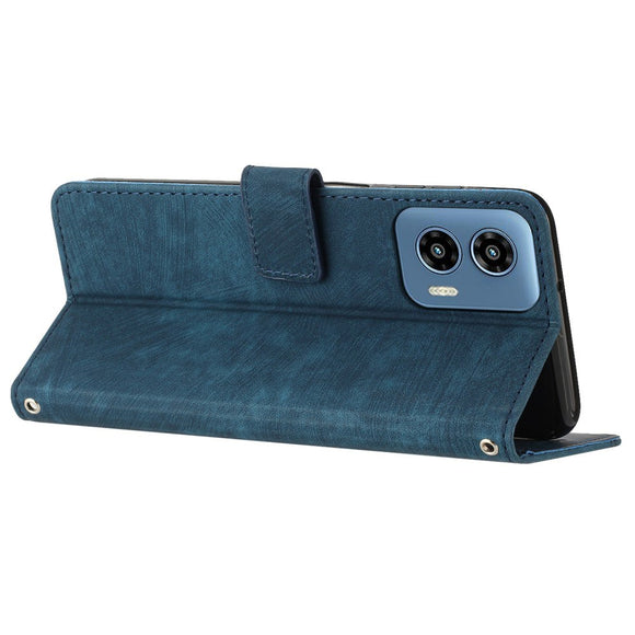 EIDERWOOD Motorola Moto G Play 5G (2024) Læder Cover m. Pung og Strop - Blå