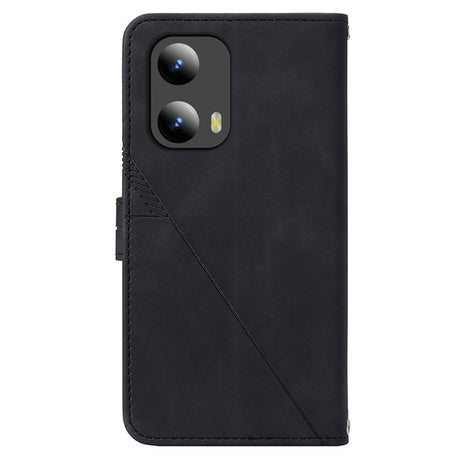 EIDERWOOD Motorola Moto G Play 5G (2024) Blødt Læder Cover m. Pung - Geometri Mønster - Sort