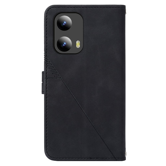 EIDERWOOD Motorola Moto G Play 5G (2024) Blødt Læder Cover m. Pung - Geometri Mønster - Sort