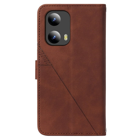 EIDERWOOD Motorola Moto G Play 5G (2024) Blødt Læder Cover m. Pung - Geometri Mønster - Brun