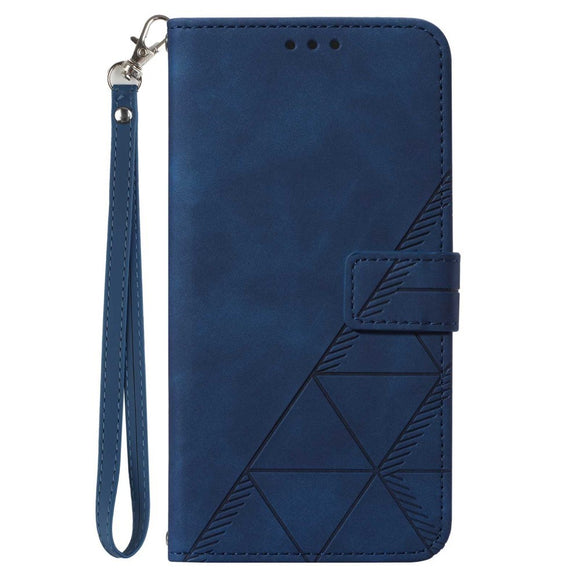 EIDERWOOD Motorola Moto G Play 5G (2024) Blødt Læder Cover m. Pung - Geometri Mønster - Blå