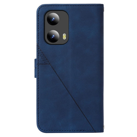 EIDERWOOD Motorola Moto G Play 5G (2024) Blødt Læder Cover m. Pung - Geometri Mønster - Blå