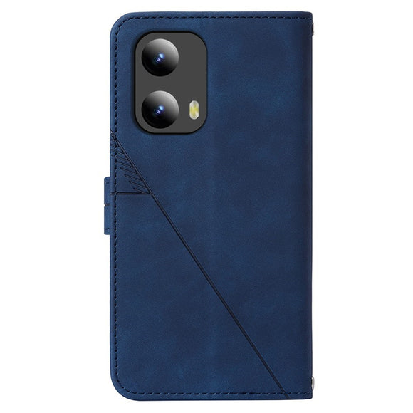 EIDERWOOD Motorola Moto G Play 5G (2024) Blødt Læder Cover m. Pung - Geometri Mønster - Blå