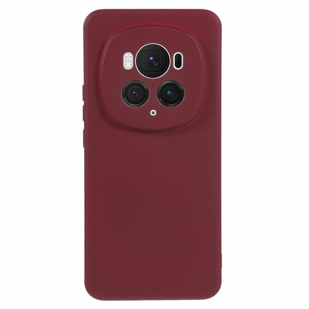 EIDERWOOD Honor Magic6 Pro 5G Case – Fleksibelt Plast Cover med Fiberforing og Præcis Kameraudskæring - Vinrød