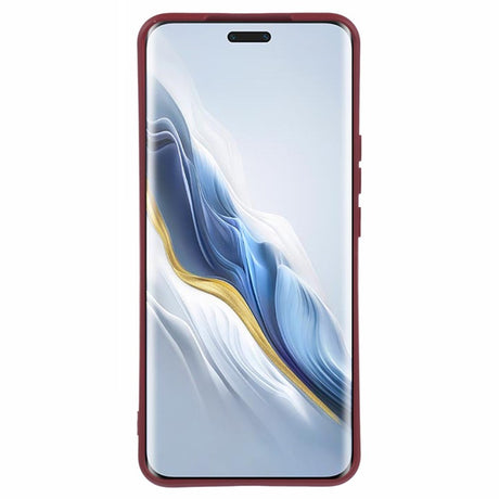 EIDERWOOD Honor Magic6 Pro 5G Case – Fleksibelt Plast Cover med Fiberforing og Præcis Kameraudskæring - Vinrød