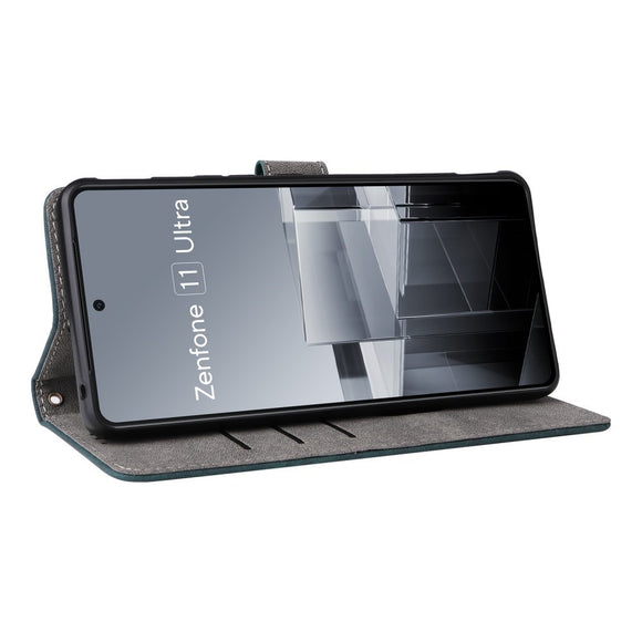 EIDERWOOD Asus Zenfone 11 Ultra Læder Cover m. Pung og Strop - Grøn