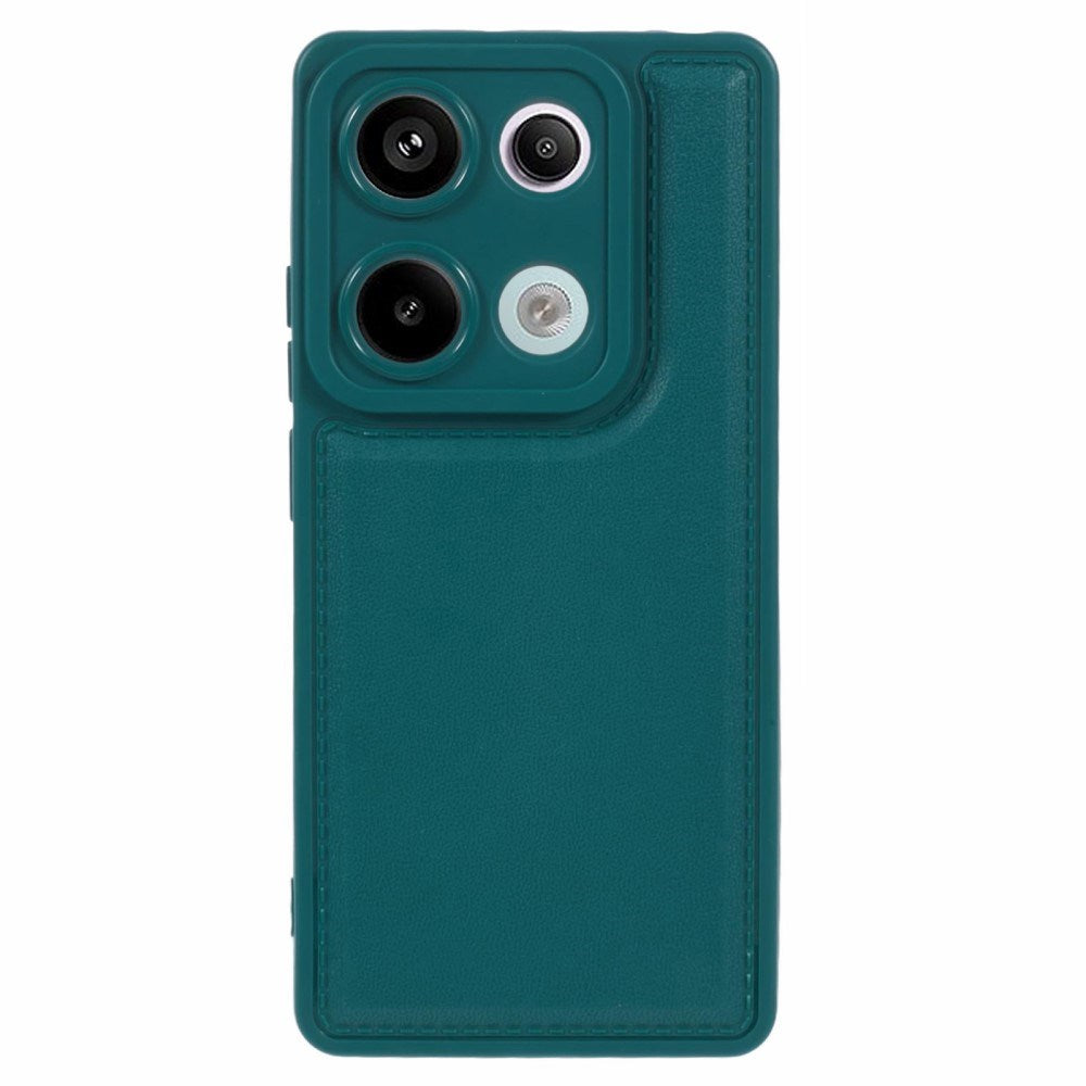 EIDERWOOD Xiaomi Redmi Note 13 Pro (4G) / Poco M6 Pro Fleksibelt Plastik Cover m. Læderbetrukket Pude - Grøn