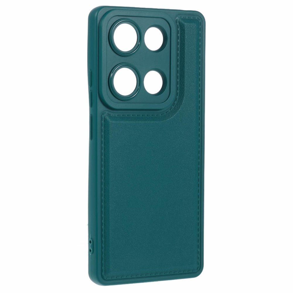 EIDERWOOD Xiaomi Redmi Note 13 Pro (4G) / Poco M6 Pro Fleksibelt Plastik Cover m. Læderbetrukket Pude - Grøn