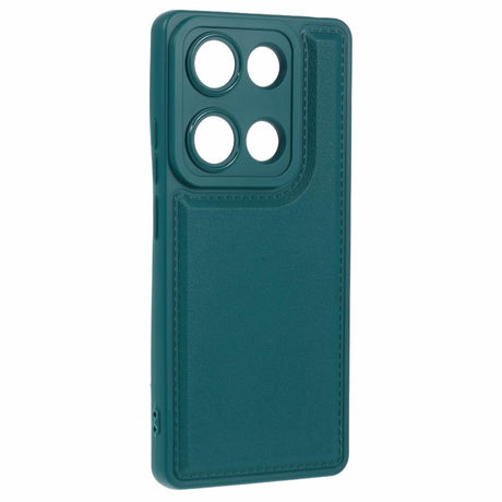 EIDERWOOD Xiaomi Redmi Note 13 Pro (4G) / Poco M6 Pro Fleksibelt Plastik Cover m. Læderbetrukket Pude - Grøn