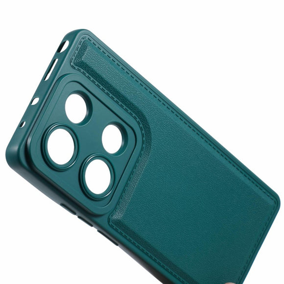EIDERWOOD Xiaomi Redmi Note 13 Pro (4G) / Poco M6 Pro Fleksibelt Plastik Cover m. Læderbetrukket Pude - Grøn