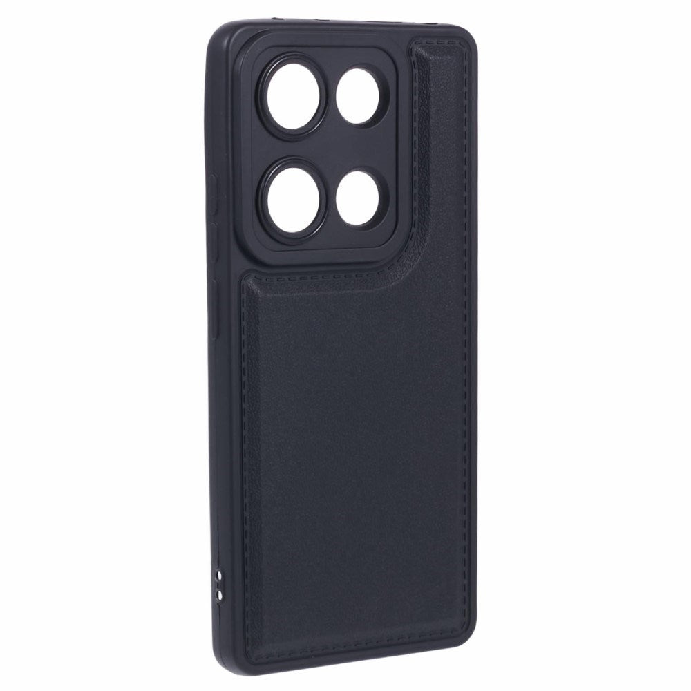 EIDERWOOD Xiaomi Redmi Note 13 Pro (4G) / Poco M6 Pro Fleksibelt Plastik Cover m. Læderbetrukket Pude - Sort