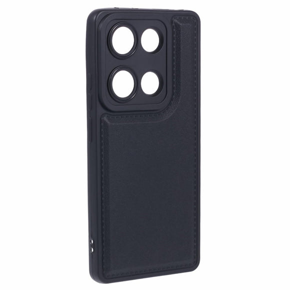 EIDERWOOD Xiaomi Redmi Note 13 Pro (4G) / Poco M6 Pro Fleksibelt Plastik Cover m. Læderbetrukket Pude - Sort