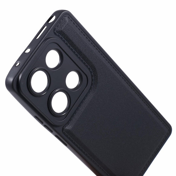EIDERWOOD Xiaomi Redmi Note 13 Pro (4G) / Poco M6 Pro Fleksibelt Plastik Cover m. Læderbetrukket Pude - Sort