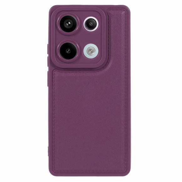 EIDERWOOD Xiaomi Redmi Note 13 Pro (4G) / Poco M6 Pro Fleksibelt Plastik Cover m. Læderbetrukket Pude - Lilla