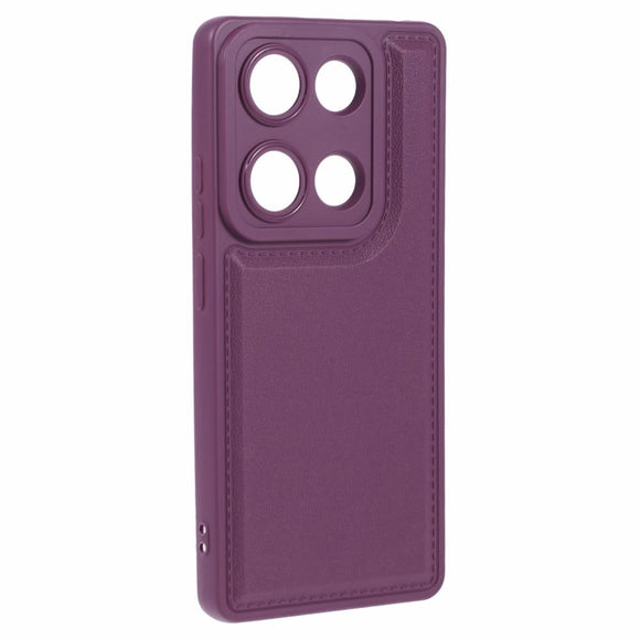 EIDERWOOD Xiaomi Redmi Note 13 Pro (4G) / Poco M6 Pro Fleksibelt Plastik Cover m. Læderbetrukket Pude - Lilla