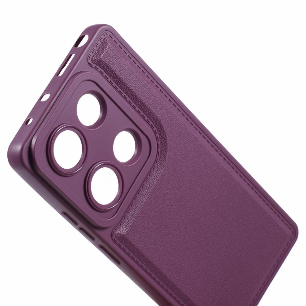 EIDERWOOD Xiaomi Redmi Note 13 Pro (4G) / Poco M6 Pro Fleksibelt Plastik Cover m. Læderbetrukket Pude - Lilla
