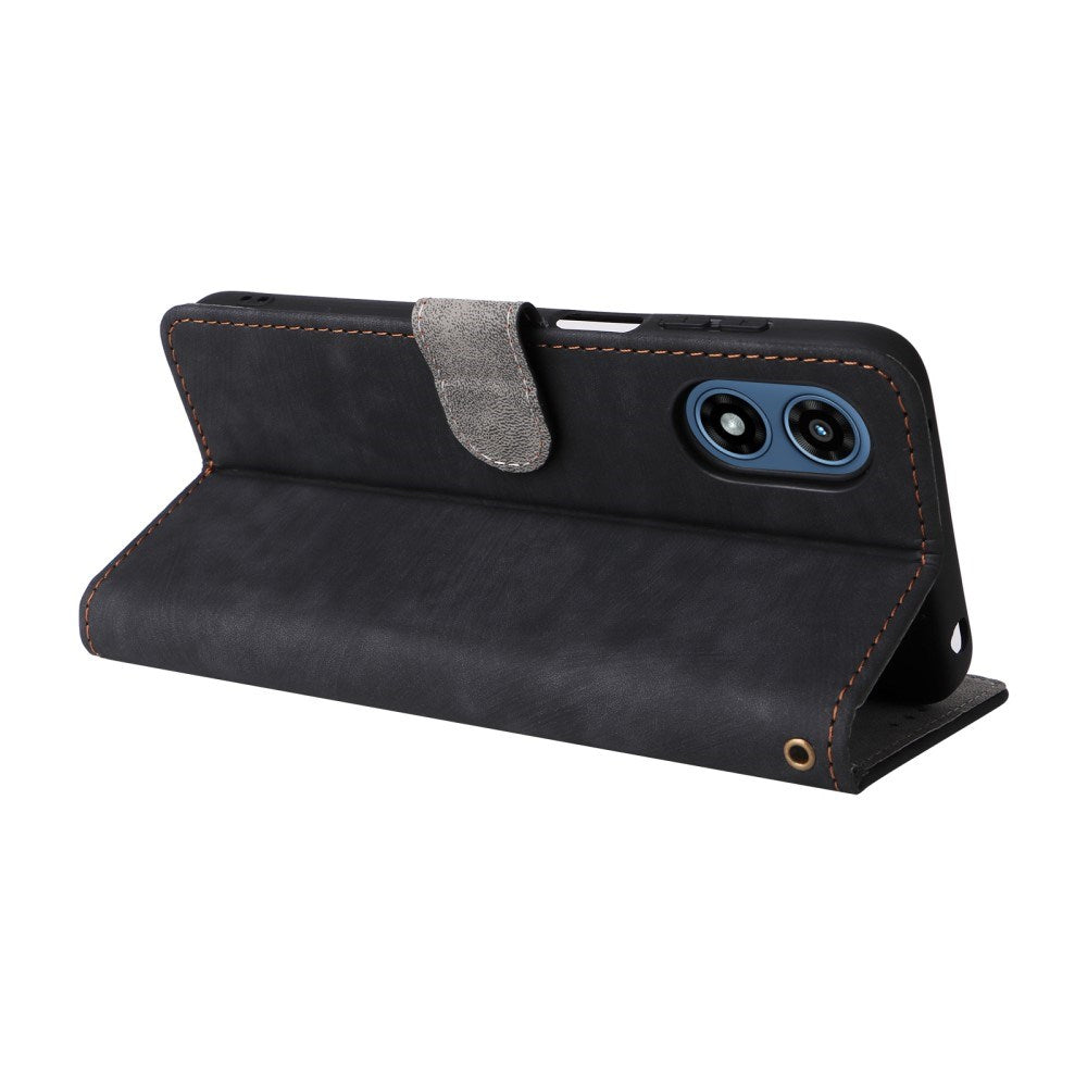EIDERWOOD Motorola Moto G Play (2024) Læder Cover m. Pung & Strop - Sort