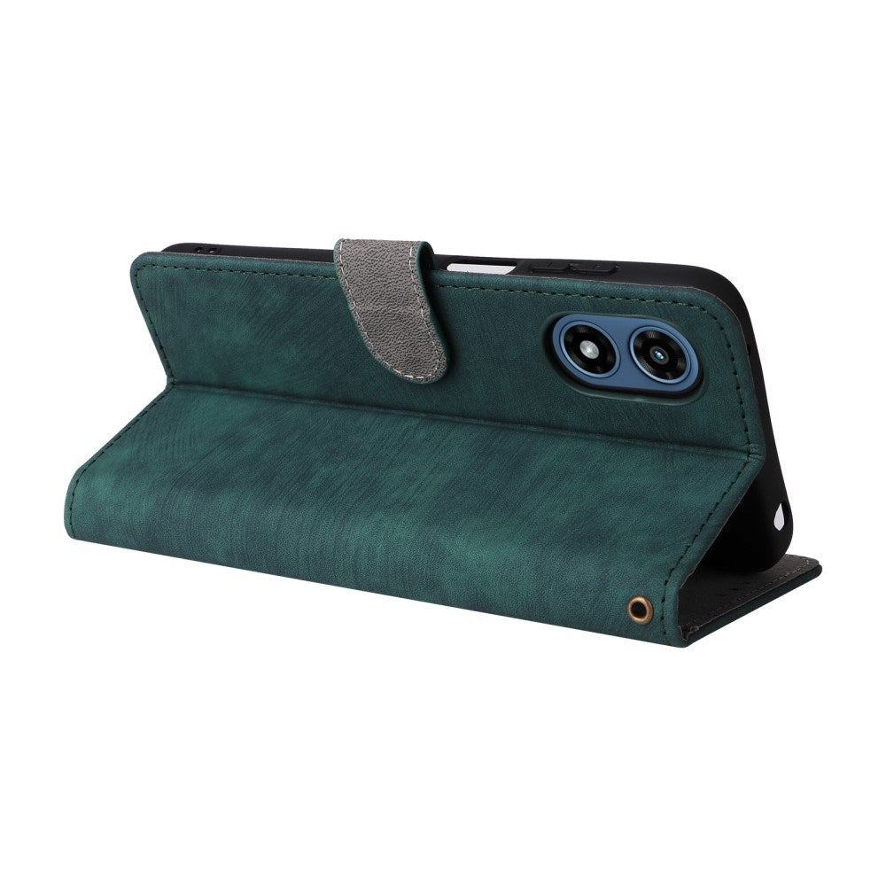 EIDERWOOD Motorola Moto G Play (2024) Læder Cover m. Pung & Strop - Grøn