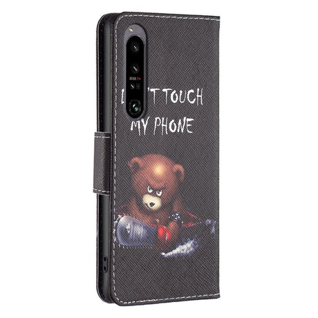 EIDERWOOD Sony Xperia 1 VI Læder Cover m. Pung & Ståfunktion - "Don't Touch My Phone" - Bjørn