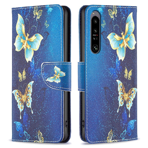 EIDERWOOD Sony Xperia 1 VI Læder Cover m. Pung & Ståfunktion - Blå med Sommerfugle