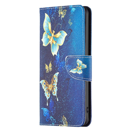 EIDERWOOD Sony Xperia 1 VI Læder Cover m. Pung & Ståfunktion - Blå med Sommerfugle